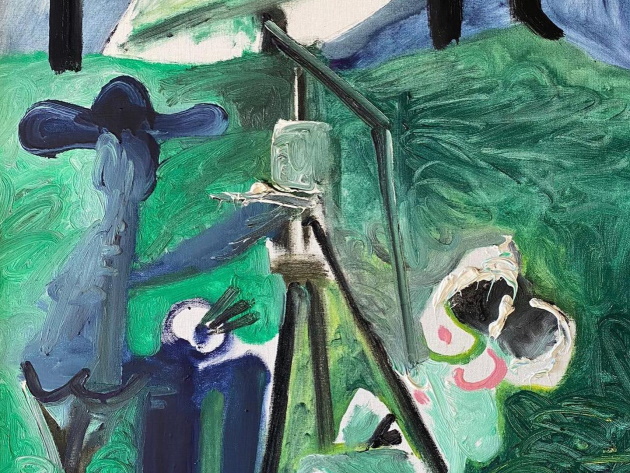 Pablo Picasso. Le peintre et son modèle en plein air, 1963